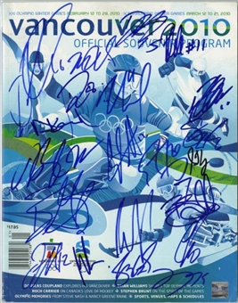 2010 Team Canada Olympic Team Signed Vancouver Program With 21 Signatures Including Crosby and Brodeur